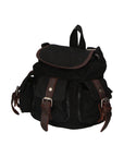 Micaela ZG3006-NERO BLACK Zaino unisex in canvas e vera pelle Chiara Ferretti