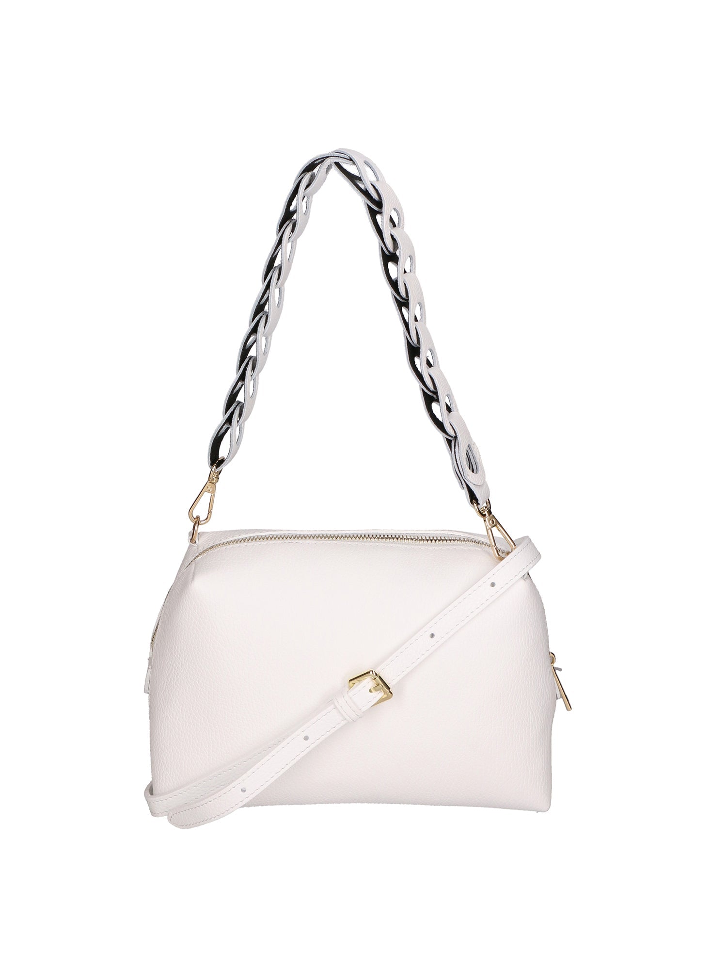 Livia Borsa a spalla da donna Vera pelle 06443-BIANCO Chiara Ferretti