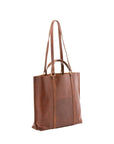 Borsa a spalla unisex in vera pelle Made in Italy 4610-MARRONE Alessia Firenze