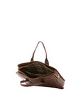 Borsa a mano unisex vera pelle Made in Italy 4454-TESTA DI MORO Alessia Firenze