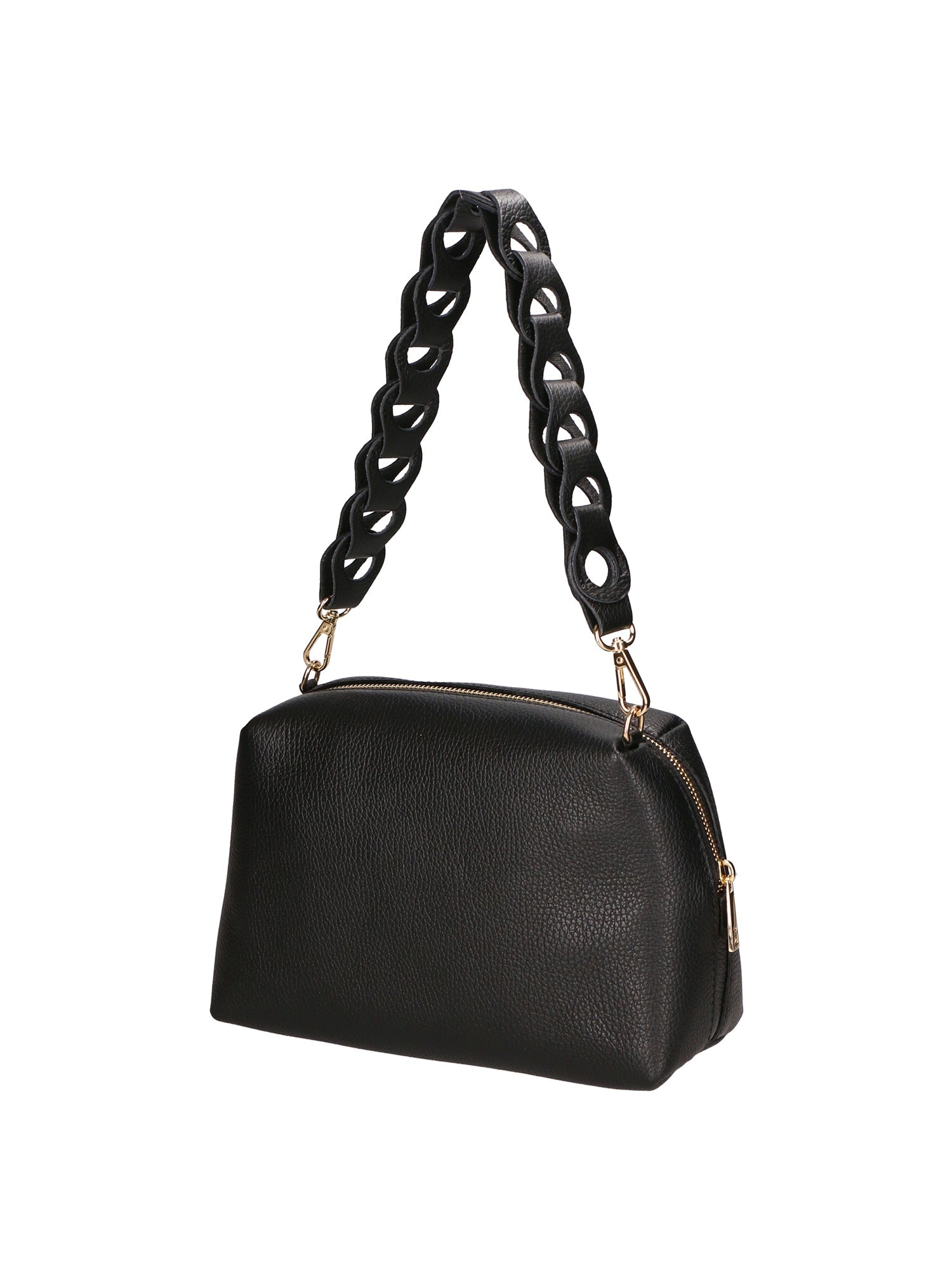 Livia Borsa a spalla da donna Vera pelle 06443-NERO Chiara Ferretti