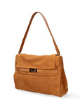 Borsa a Mano in Vera Pelle Cuoio Scuro