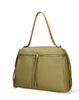 Borsa a Mano in Vera Pelle Verde