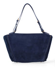 Borsa a Spalla in Vera Pelle Blu Jeans Chiara Ferretti