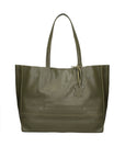 Borsa a Mano in 100% Cow Leather Verde Militare Chiara Ferretti
