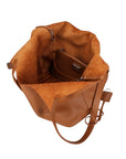 Borsa a Mano in Vera Pelle Cuoio Scuro