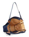 Borsa a Spalla in Vera Pelle Blu Jeans