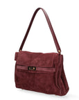 Borsa a Mano in Vera Pelle Bordeaux