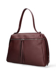 Borsa a Mano in Vera Pelle Bordeaux