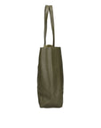 Borsa a Mano in 100% Cow Leather Verde Militare