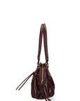 Borsa a Mano in Vera Pelle Bordeaux