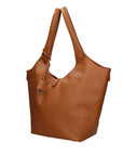Borsa a Mano in Vera Pelle Cuoio Scuro