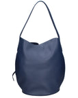 Borsa a Mano in Vera Pelle Blu Jeans