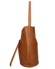 Borsa a Mano in Vera Pelle Cuoio Scuro