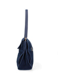 Borsa a Mano in Vera Pelle Blu Jeans