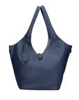 Borsa a Mano in Vera Pelle Blu Jeans Chiara Ferretti