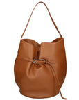 Borsa a Mano in Vera Pelle Cuoio Scuro Chiara Ferretti
