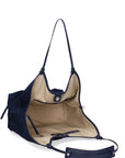 Borsa a Spalla in Vera Pelle Blu Jeans