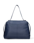 Borsa a Mano in Vera Pelle Blu Jeans
