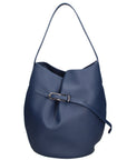 Borsa a Mano in Vera Pelle Blu Jeans Chiara Ferretti
