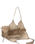 Borsa a Spalla in Vera Pelle Cappuccino