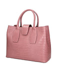 Letizia Borsa a mano da donna Pelle stampata croco 06542-ROSA ANTICO Chiara Ferretti