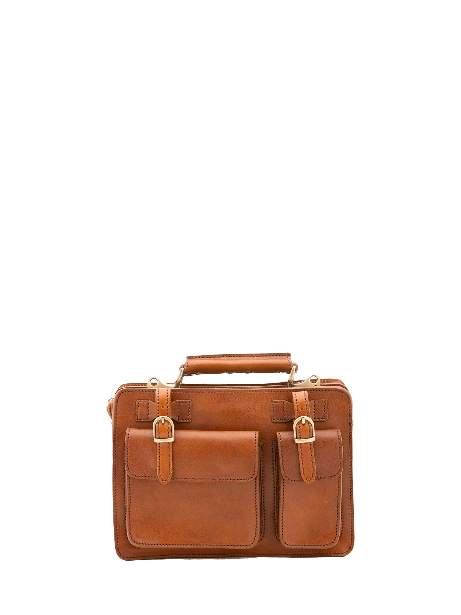 Borsa a mano unisex in vera pelle Made in Italy 4506-MIELE Alessia Firenze