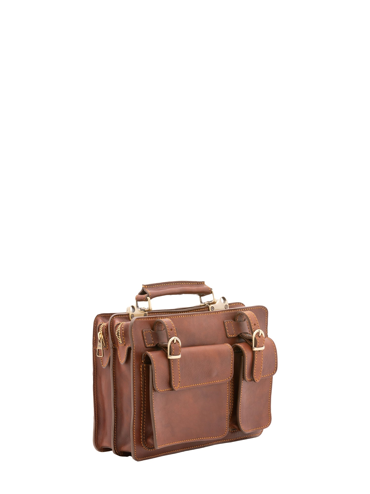 Borsa a mano unisex in vera pelle Made in Italy 4506-MARRONE Alessia Firenze