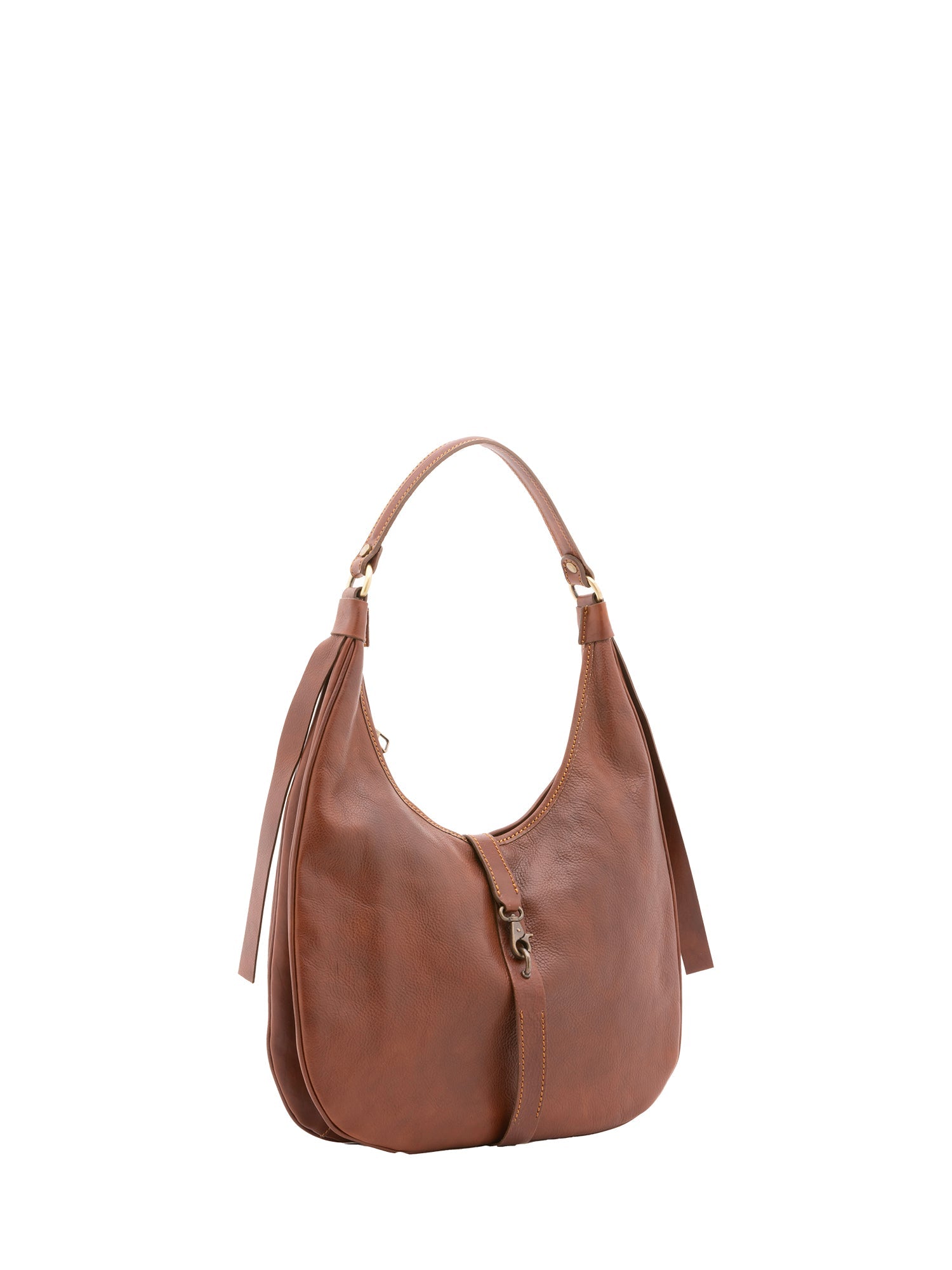 Borsa a spalla da donna 100% vera pelle 4607-MARRONE Alessia Firenze