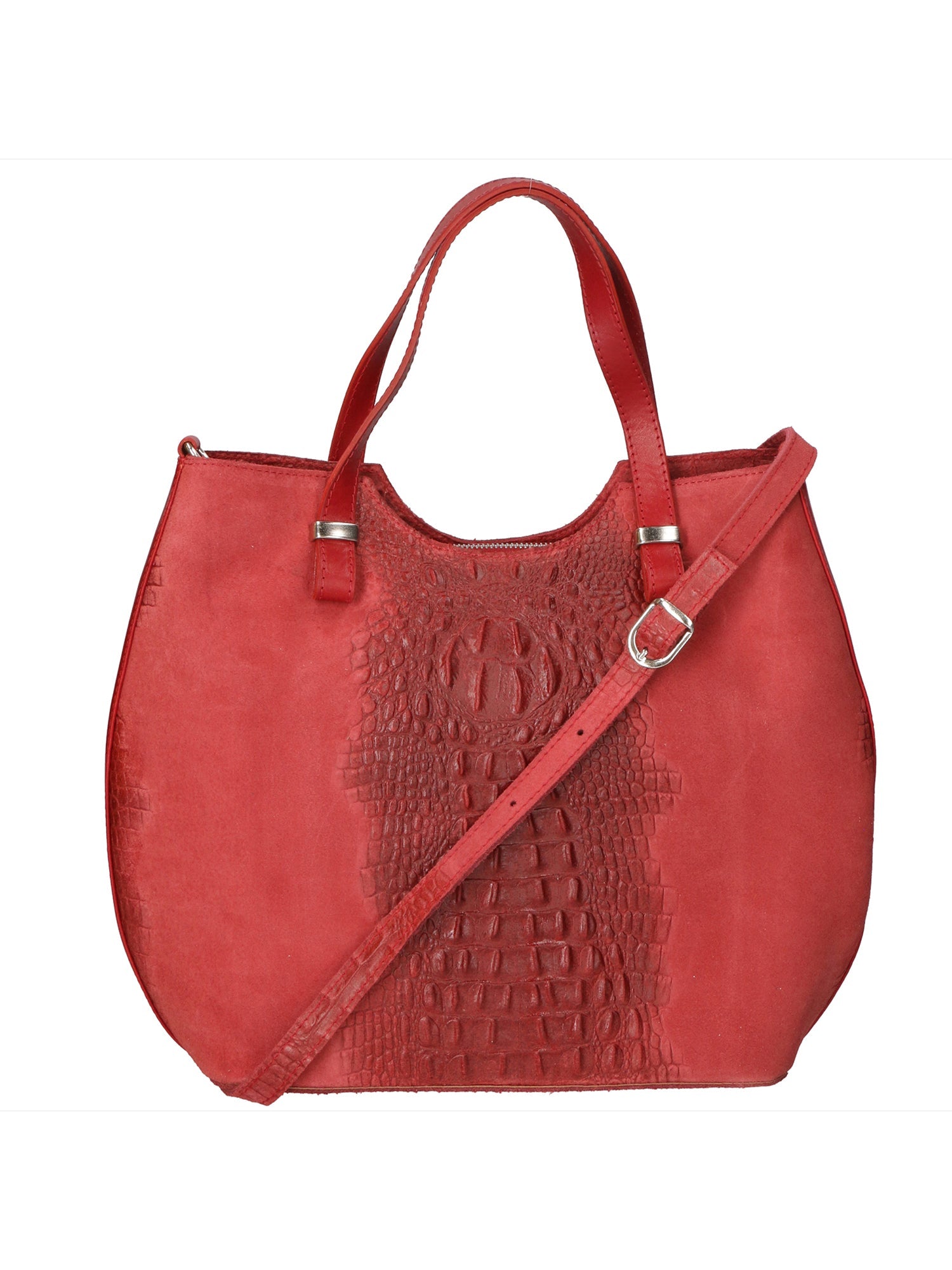 Elda Borsa a mano da donna Vera pelle croco 80046 1-ROSSO Chiara Ferretti