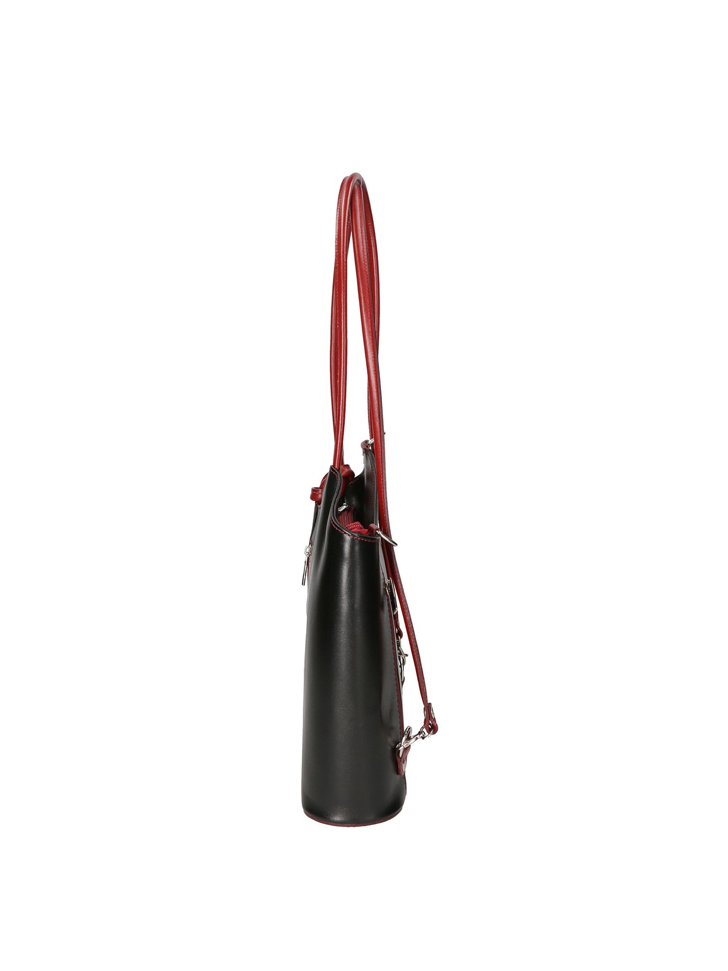 Fabiola Borsa a spalla da donna 100% pelle 9039-NERO ROSSO Chiara Ferretti
