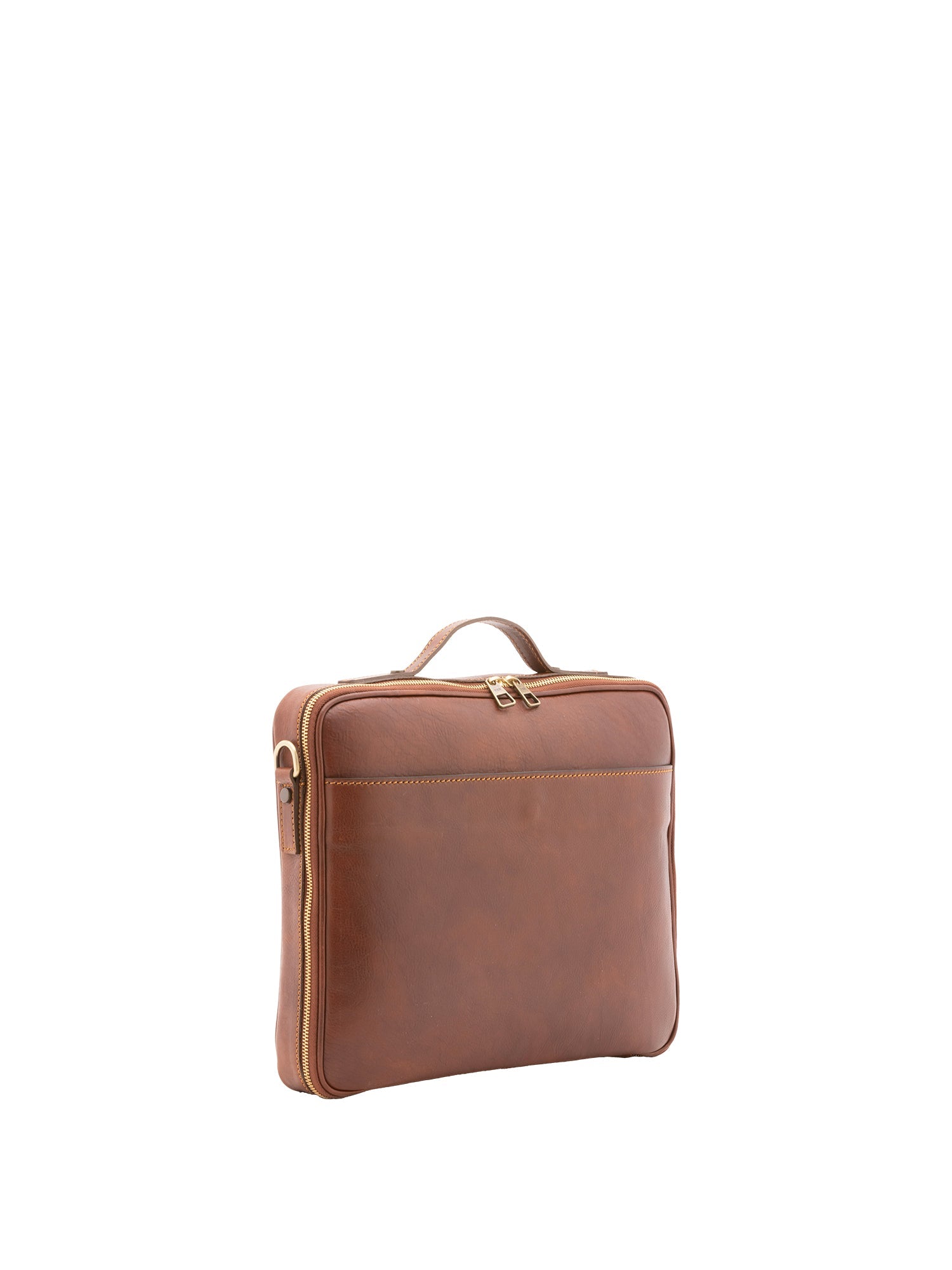 Borsa a mano unisex in vera pelle Made in Italy 4542-MARRONE Alessia Firenze