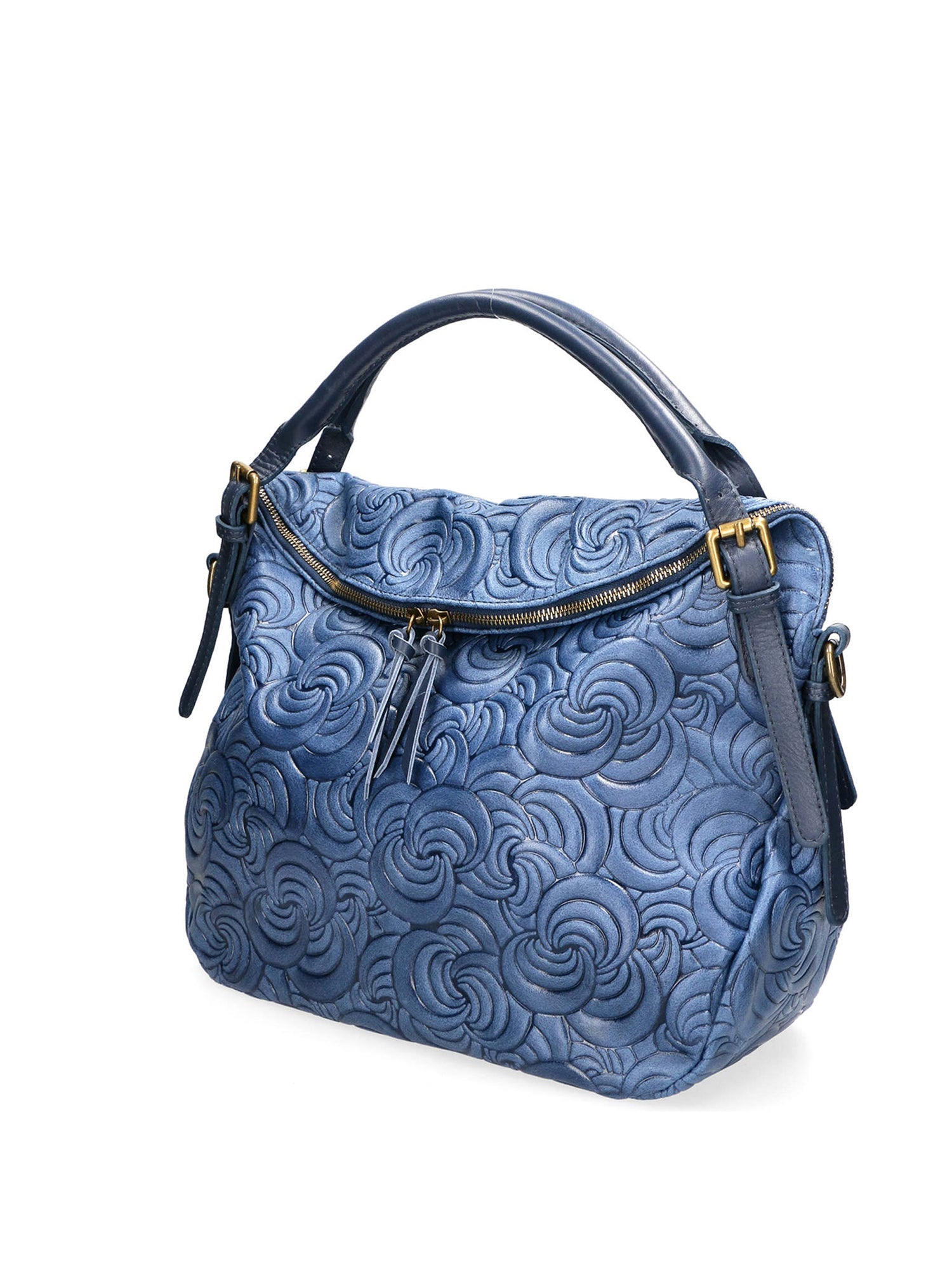 Devis Borsa a mano da donna Vera pelle 80014-012 BLU JEANS Chiara Ferretti