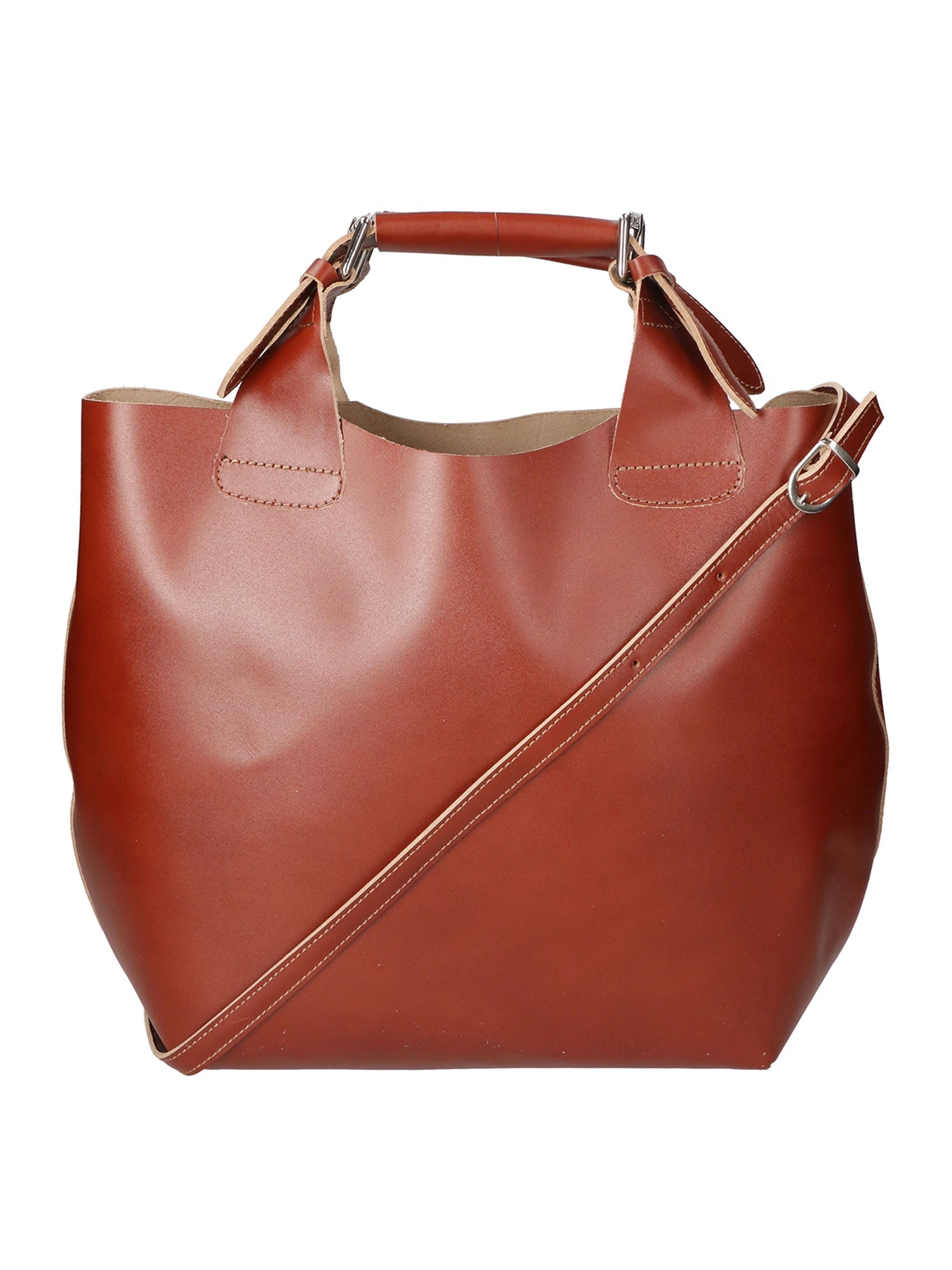 Ester Borsa a mano da donna 100% pelle 9007-MARRONE Chiara Ferretti