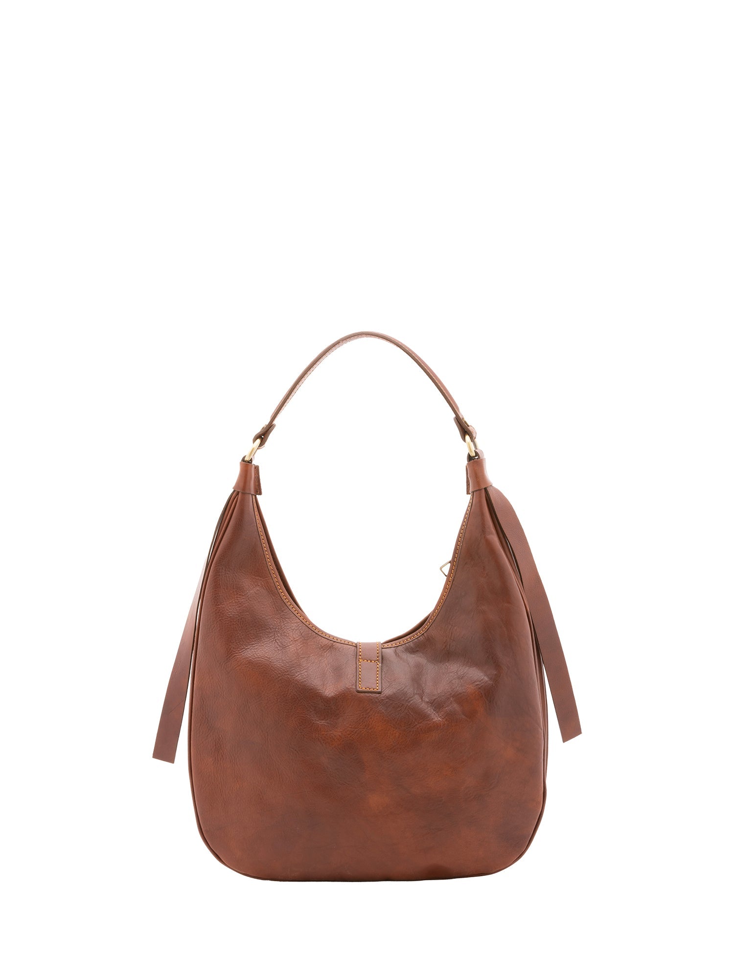 Borsa a spalla da donna 100% vera pelle 4607-MARRONE Alessia Firenze