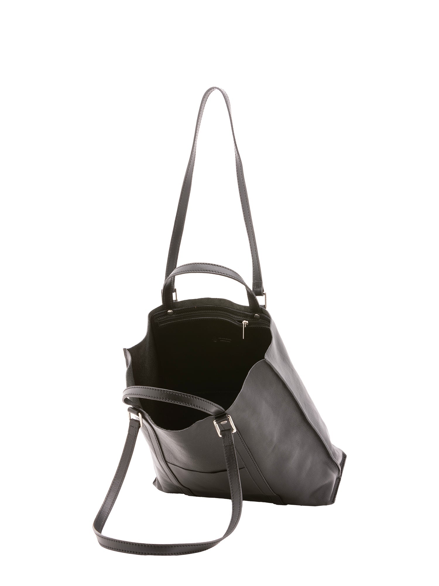 Borsa a spalla unisex in vera pelle Made in Italy 4610-NERO Alessia Firenze