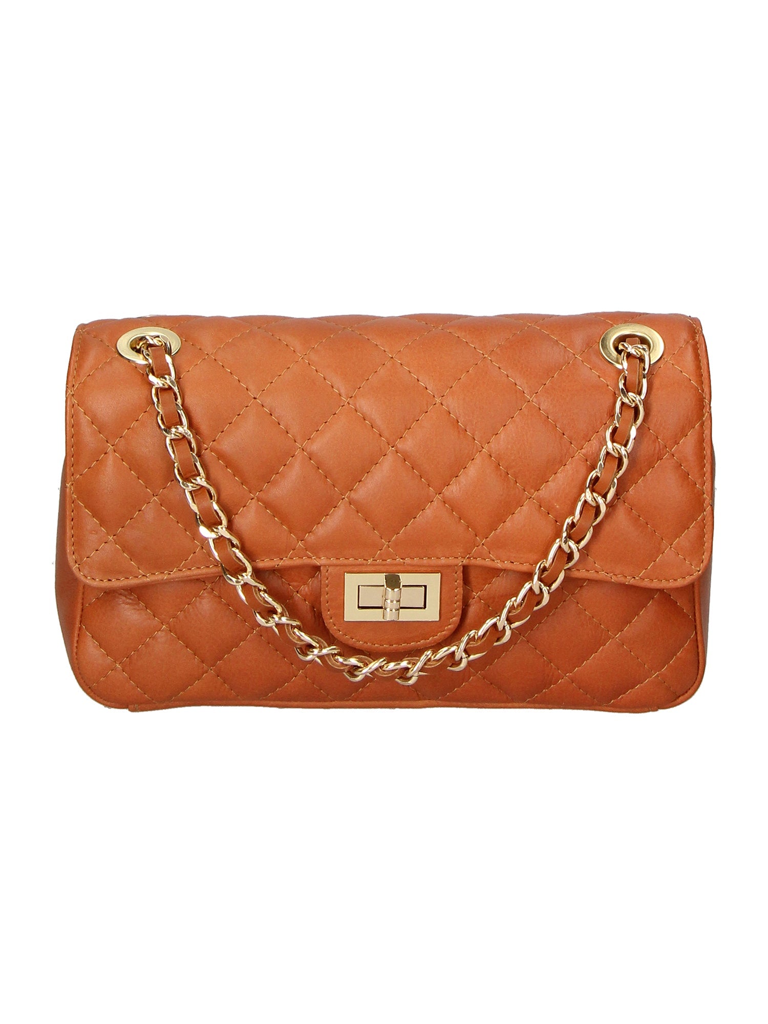 Clizia Borsa a spalla da donna Vera pelle 6078-S17 CUOIO SCURO Chiara Ferretti