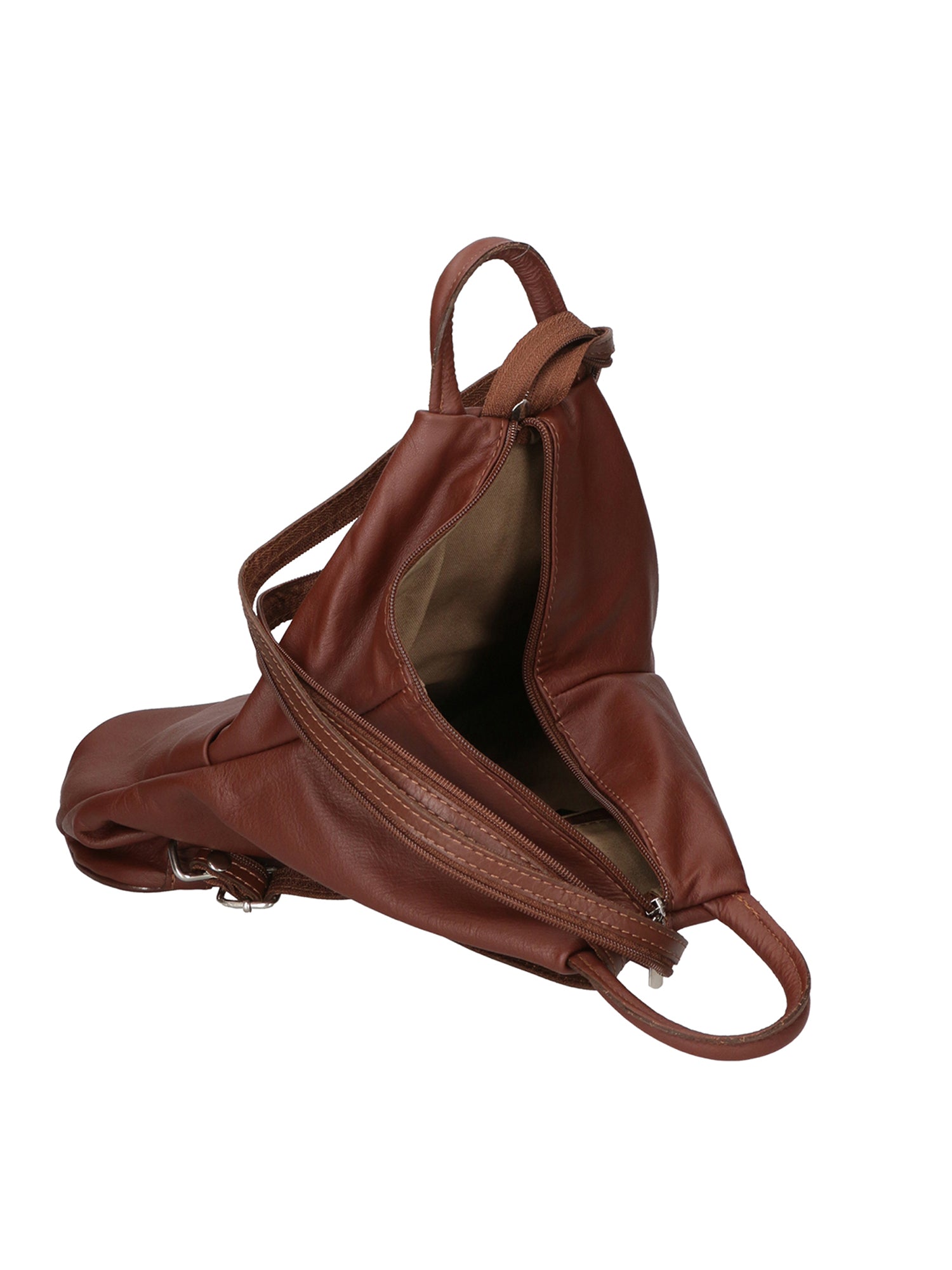Erika Zaino da donna in vera pelle Casual 80072-MARRONE Chiara Ferretti
