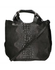 Eufemia Borsa a spalla da donna Pelle Croco Stampata 9007 1-NERO Chiara Ferretti