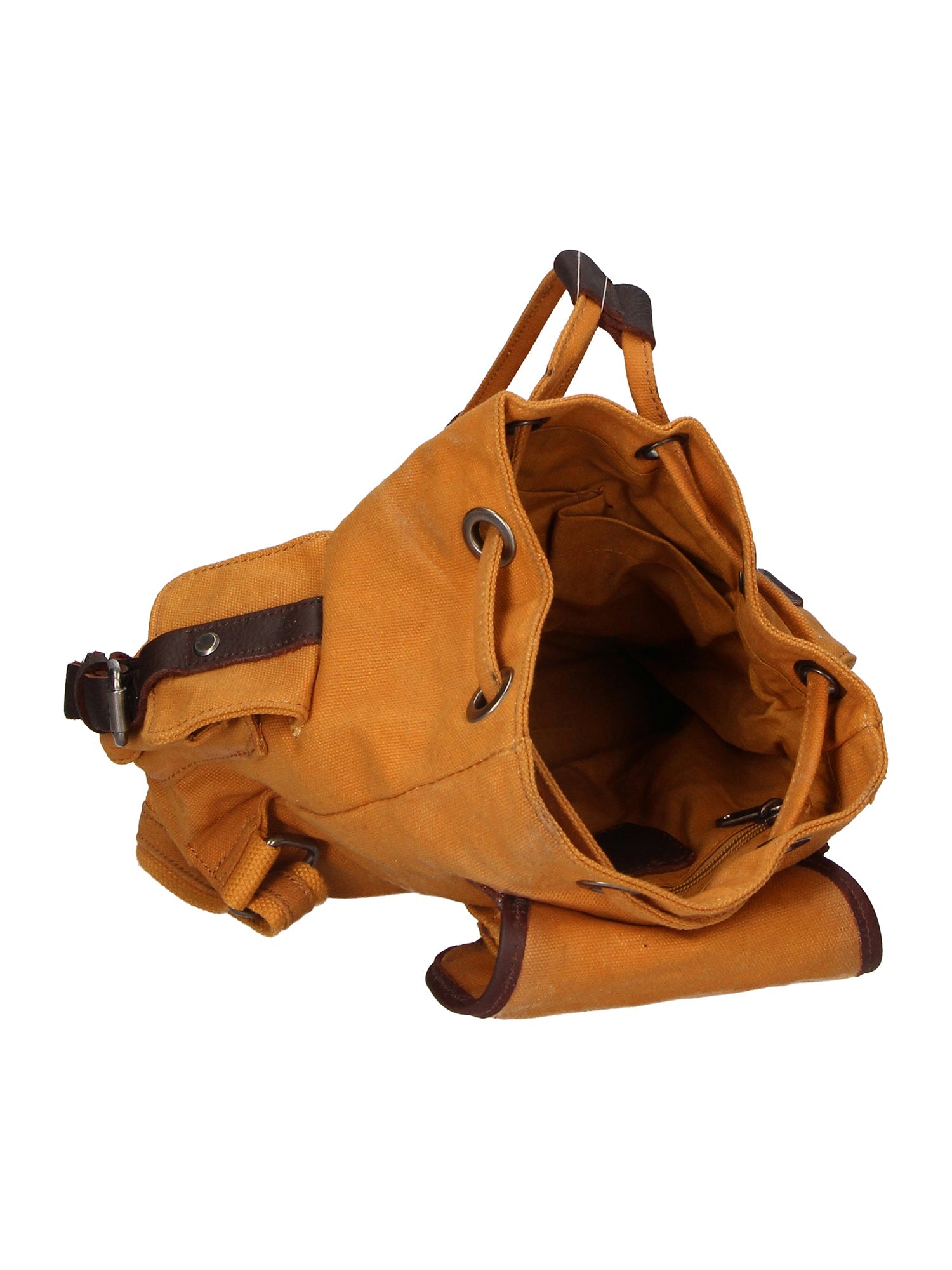 Micaela ZG3006-CUOIO COGNAC Zaino unisex in canvas e vera pelle Chiara Ferretti