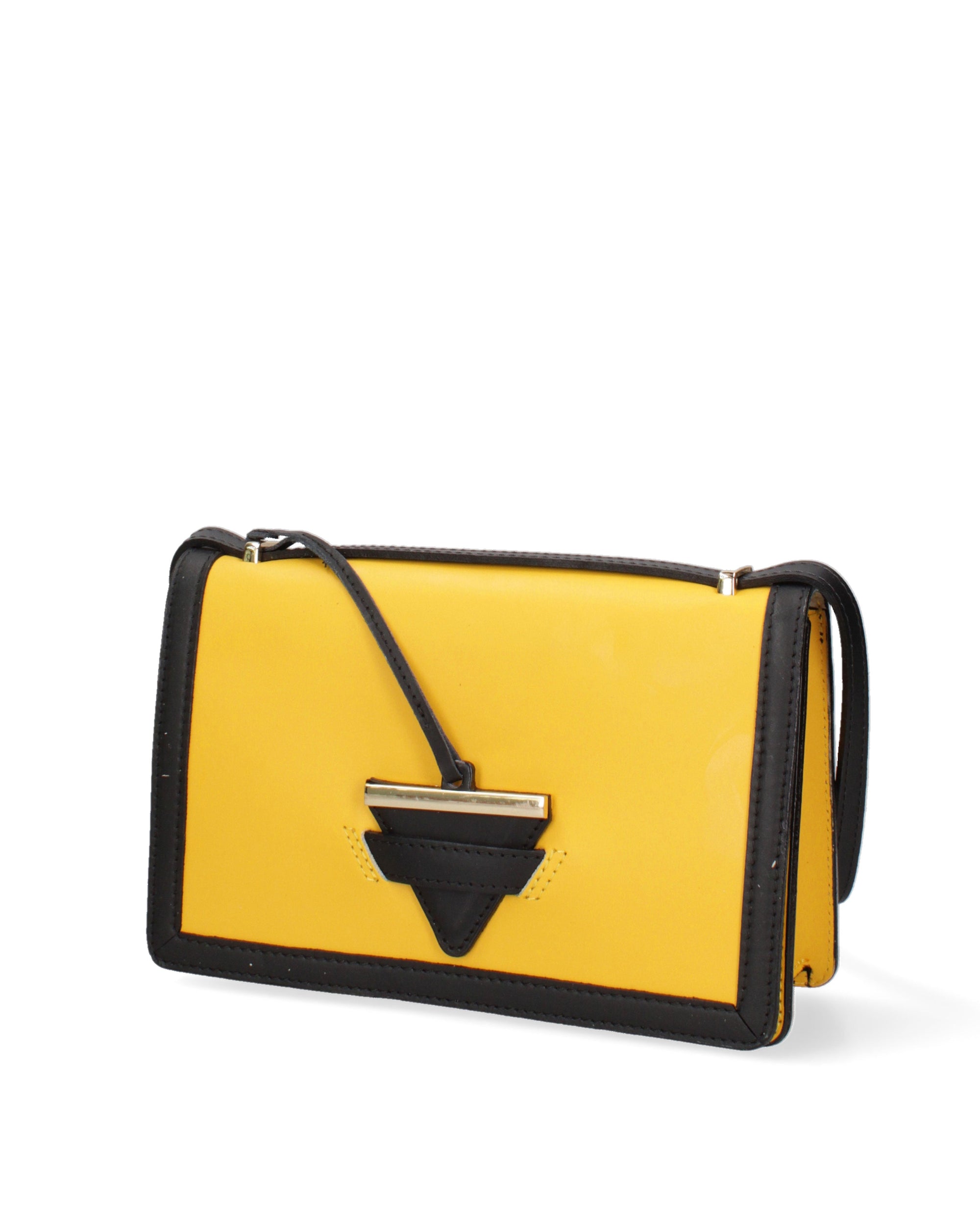 Ardena Borsa a tracolla da donna Vera pelle 1324-GIALLO+NERO Chiara Ferretti