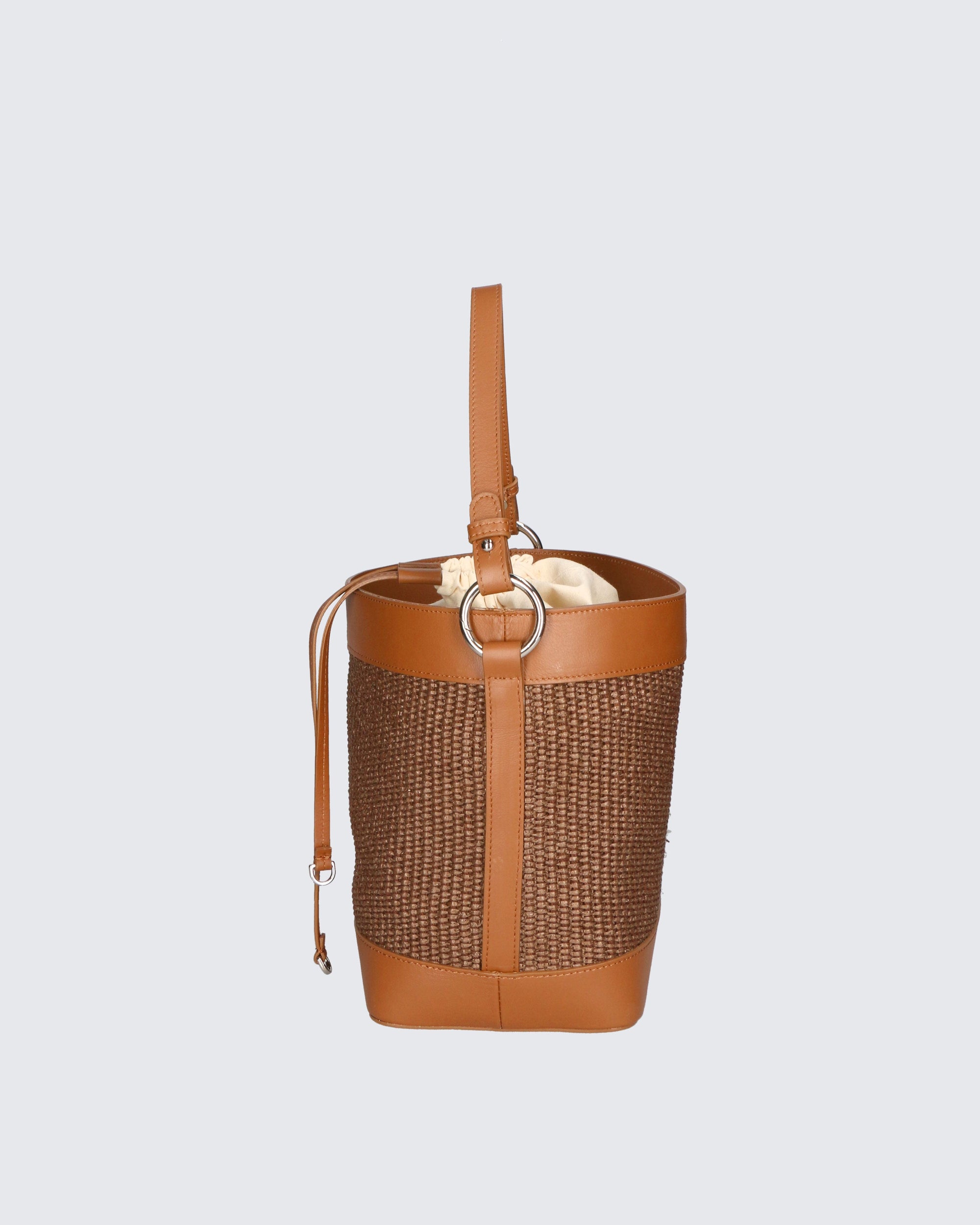 Lisbeth Borsa a secchiello da donna Misto pelle e tessuto 05165-141+S44 CUOIO Chiara Ferretti
