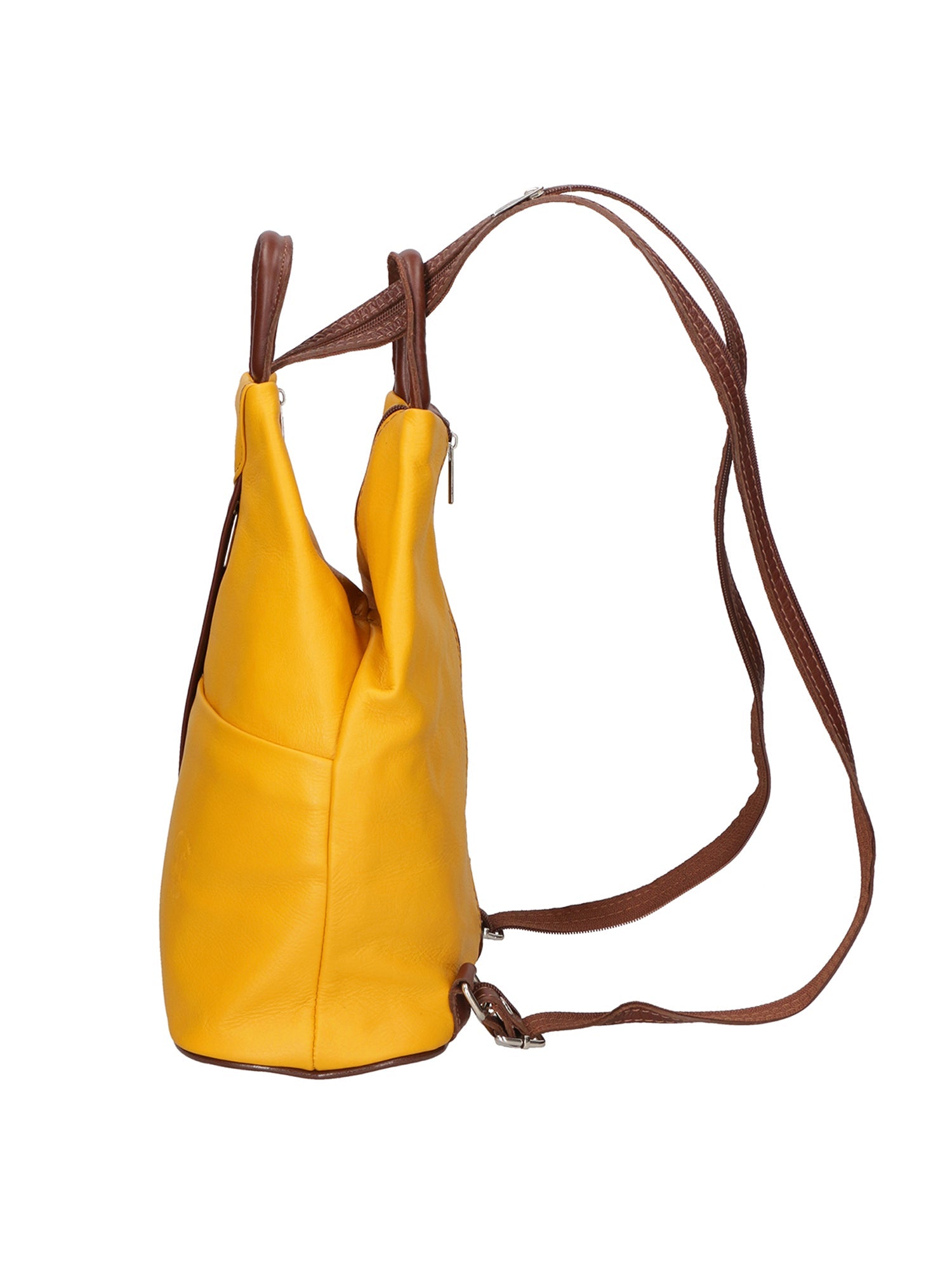 Erika Zaino da donna in vera pelle Casual 80072-SENAPE-MARRONE Chiara Ferretti