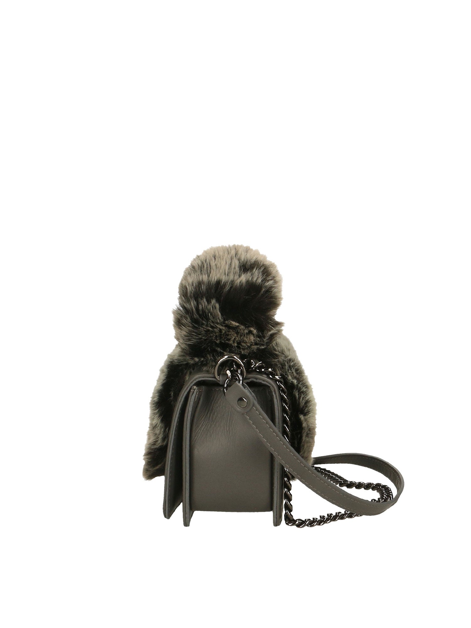 Silvana Pro Borsa a tracolla donna Vera pelle + Calfhair 6599-GRIGIO Chiara Ferretti