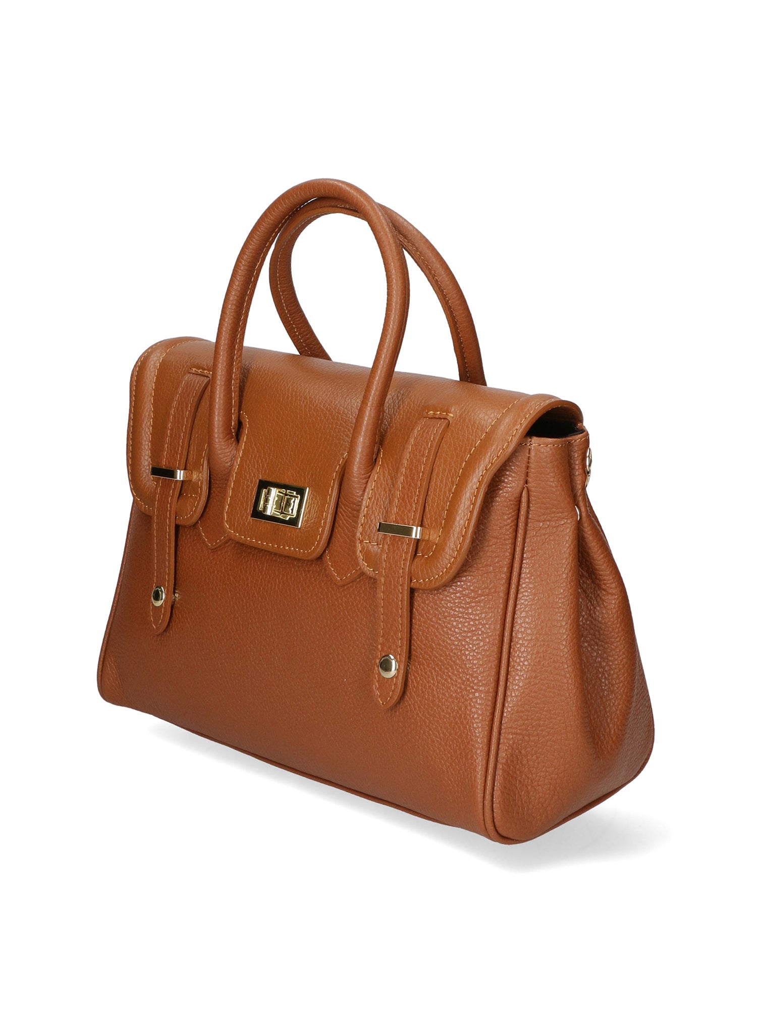 Ersilia Borsa a mano da donna Vera pelle 8092-D17 CUOIO SCURO DARK COGNAC Chiara Ferretti