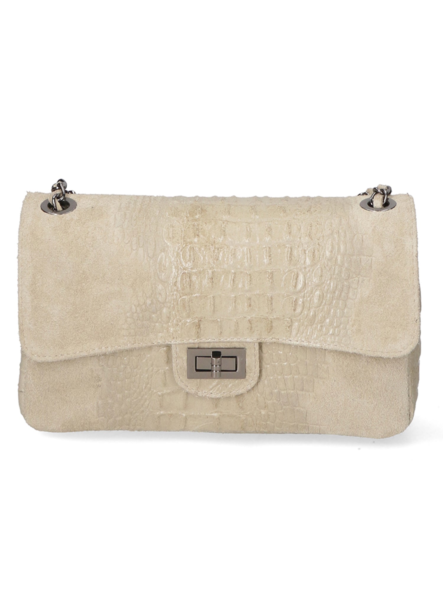 Edvige Borsa a spalla da donna Pelle Croco Stampata 80045-TAUPE Chiara Ferretti
