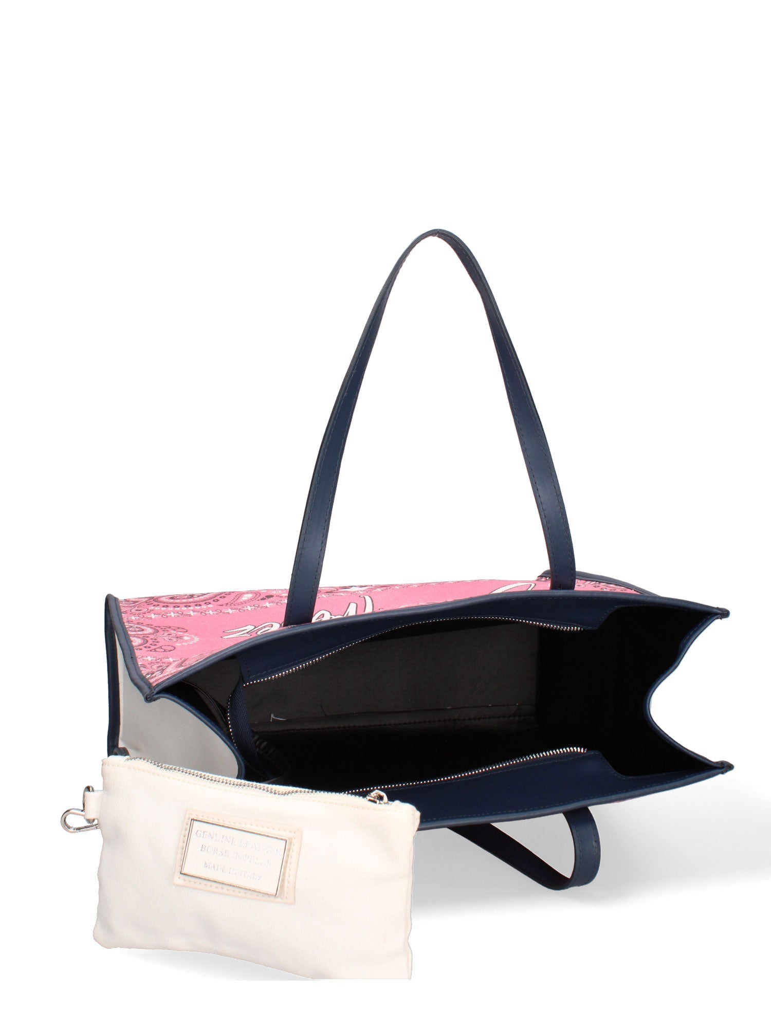 Taormina Borsa a spalla da donna Tela + Vera Pelle 5370-7-L318 BLU NAVY Chiara Ferretti