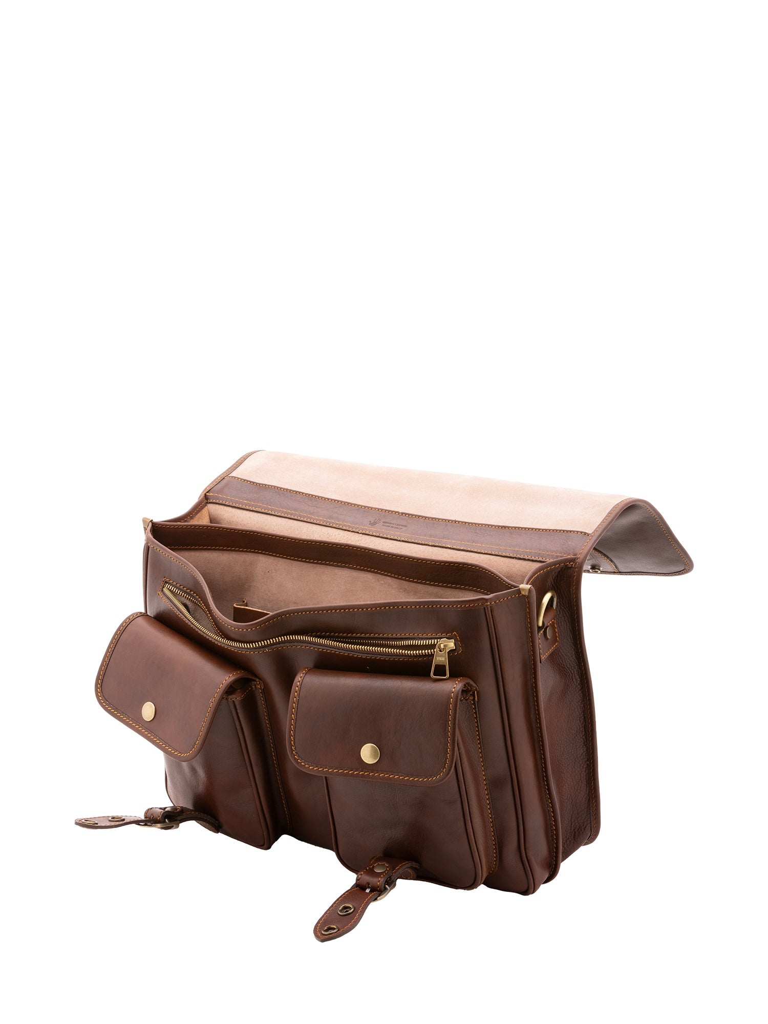 Borsa a mano unisex vera pelle Made in Italy 4015-TESTA DI MORO Alessia Firenze
