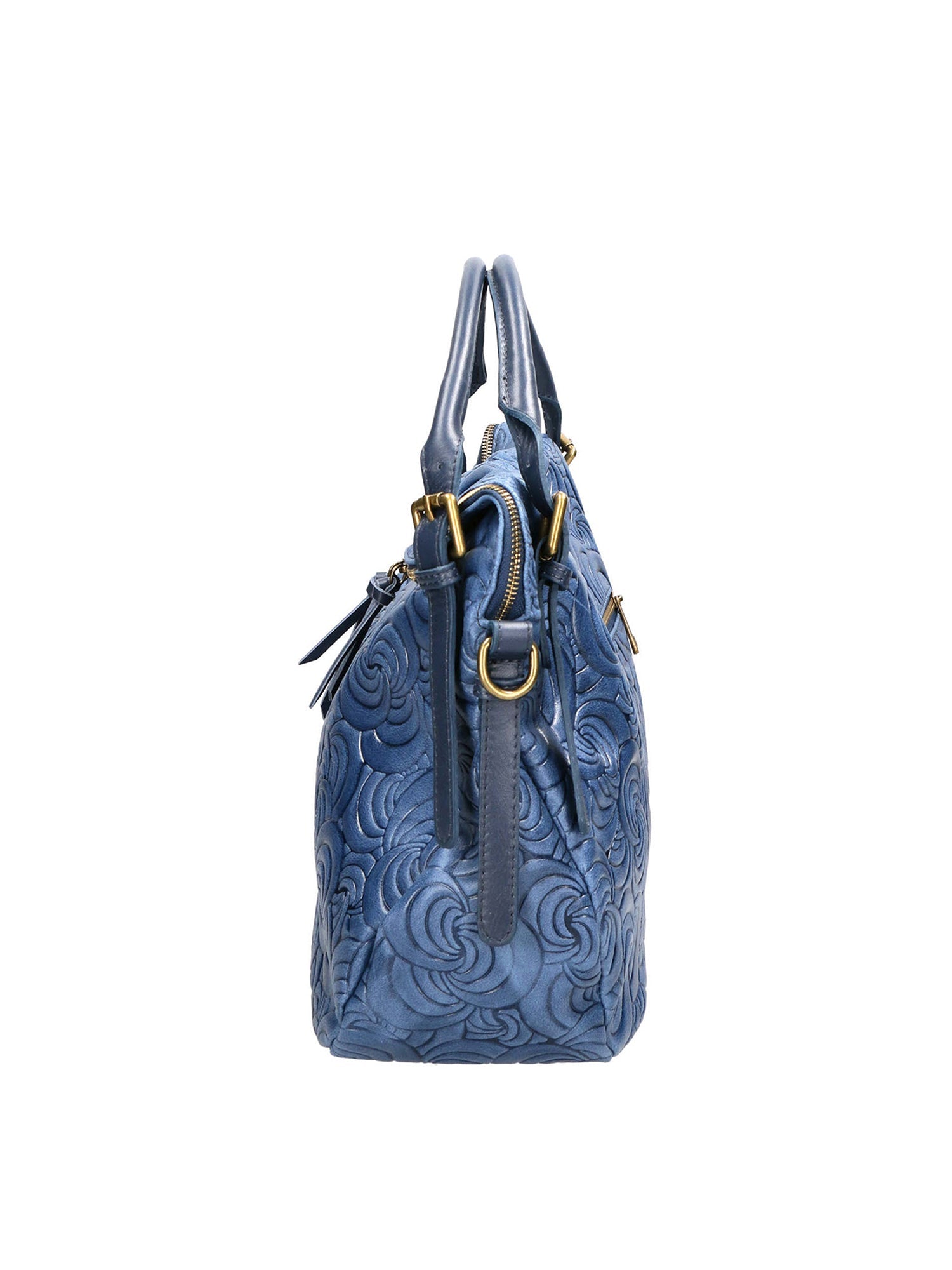 Devis Borsa a mano da donna Vera pelle 80014-012 BLU JEANS Chiara Ferretti