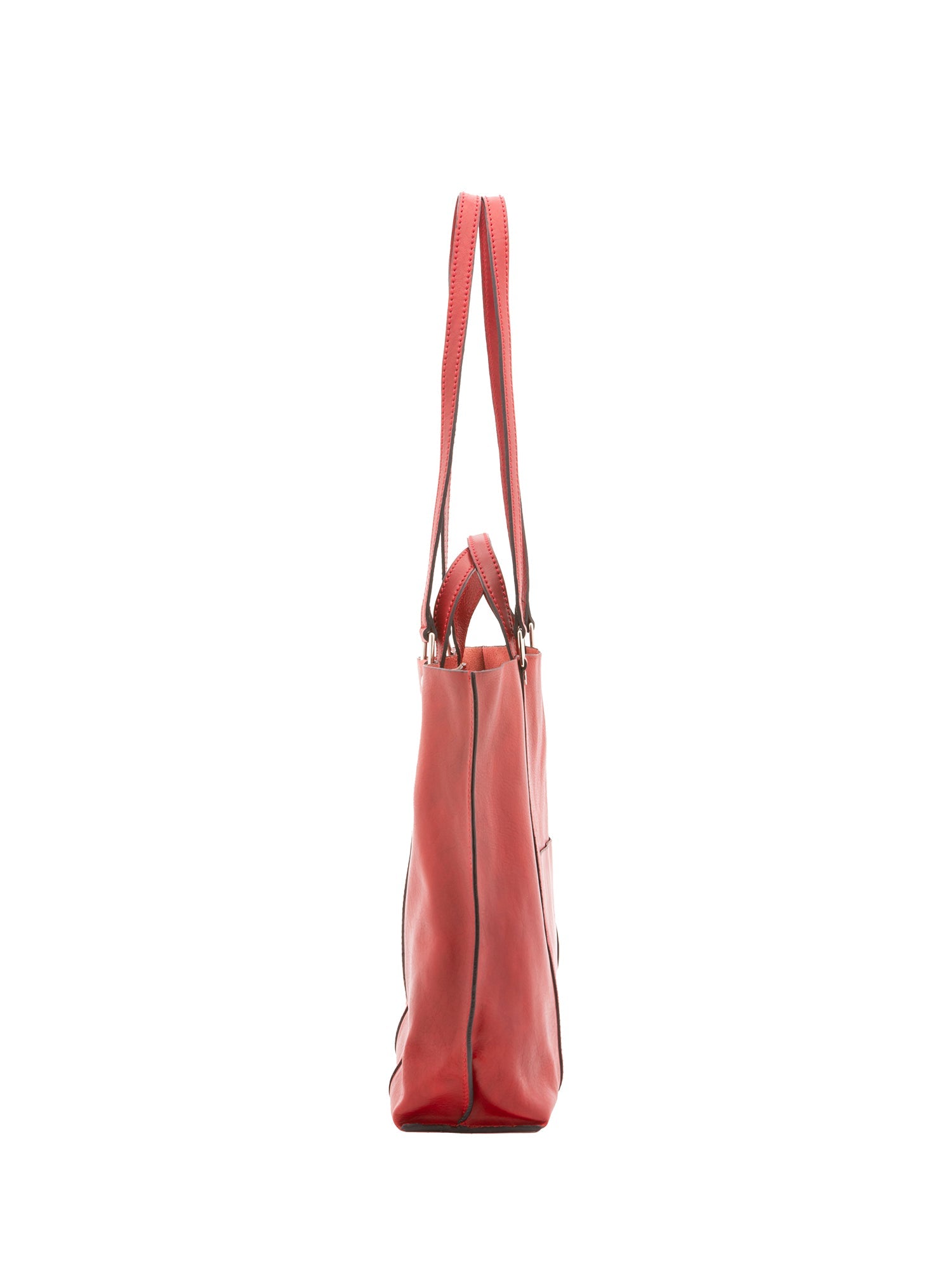 Borsa a spalla unisex in vera pelle Made in Italy 4610-ROSSO Alessia Firenze